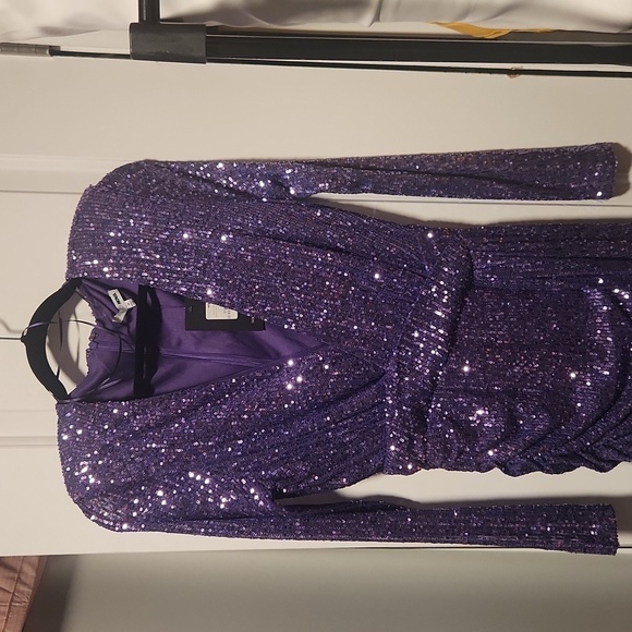 Center Stage Sequin Mini Dress - Purple - Picture 1 of 5